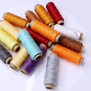 50yards/lot 150D 1mm Leather Flat Waxed Threads Sewing String Cords For DIY Leathercraft Bookbinding Hand Stitching Thread