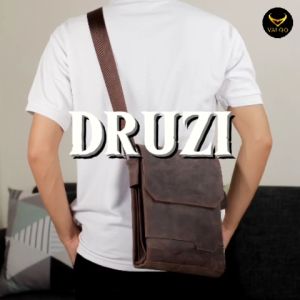 [VALQO] DRUZI Tas Kulit Sapi Slingbag Tas Selempang Tas Pria Laki Tas Tablet