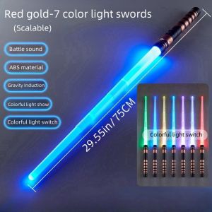 7-Color Retractable Kids Lightsaber with Sound FX & Light Show 2-in-1 Role-Play Sword for Halloween/Birthday/ Christmas Gifts