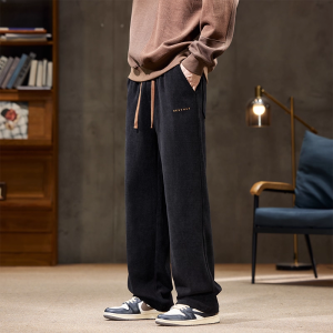 TUCANO | Waffle Corduroy Casual Long Trousers Mens Fall Winter Straight Loose Thick Pants
