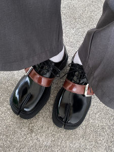 Giày Bốt Đế Dày Đế Thấp Da Thật Có Khóa Cài Tách Rời Cho Nam Và Nữ Giày Bốt Đế Xuồng Mũi Tròn Thường Ngày Mùa Xuân Thu