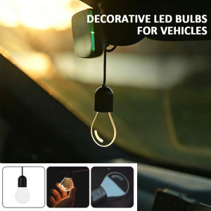Retro Small Bulb LED Car Hanging Ornament Interior Ambient Lighting 2 Light Modes For Long Trips Daily Use Auto Decor Accessory