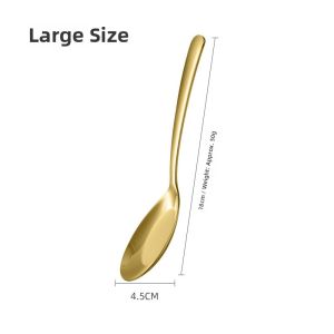Long Handle 304 Stainless Steel Spoon Food Grade Soup Spoon Commercial Use Small Size Ladle for Children Eating at Home