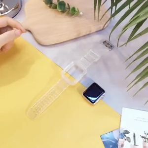 Watchband Case for Fitbit Versa 4 Versa 3 Adjustable TPU Rugged Smart Watch Clear Protective Cover Wristband for Fitbit Versa 3