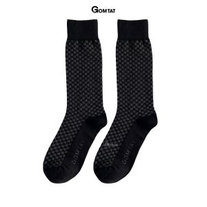 Tất giày tây nam cổ cao màu đen sọc caro vớ nam công sở chất liệu thoáng mát êm chân - GOM-TAY12-DENCAROXAM