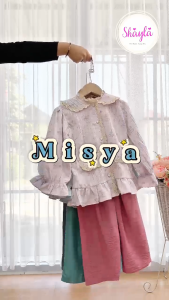 SHAYLA MISYA SETELAN ANAK PEREMPUAN UMUR 5-12 TAHUN - ONE SET BLOUSE CRINKLE ALEVA MIX CELANA LINEN KEKINIAN
