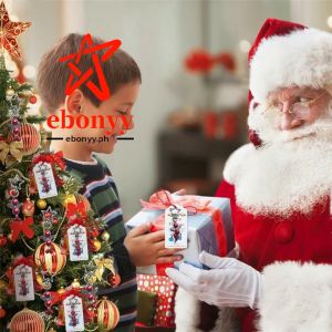 【Fast Delivery】Creative Bells Angel Star Buckle Christmas Decoration Gift Candy Presents Bag Set With Tags Xmas Tree Decorative Pendants
