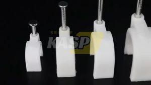 Round And Flat White Cable Clip 5mm-14mm Pvc Clamp For Wall FloorThe Wire Layout Of The Desktop (100pcs/Per Pack)