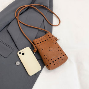 TANGKOU | Elegant Perforated Womens Crossbody Bag Portable Phone Bag
