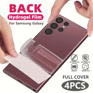 4 Pcs Back Hydrogel Screen Protector Compatible With Samsung Galaxy Full Cover High Definition Anti-Scratch Anti-Fingerprint