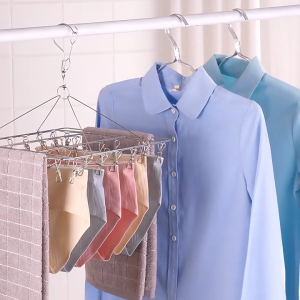 Encora Stainless Steel Laundry Drying Drip Clips Hanger Windproof Clothes Socks Dryer Hanger