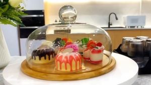 Quality Wood Cake Stand Wedding Display Plate With Cover Wooden Birthday Party Dessert Holder Home Decor Food Tray蛋糕盘