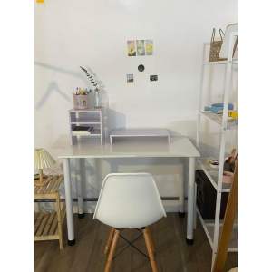 Bàn Làm Việc Chân Tròn Đa Năng Decor Phòng Ngủ Phong Cách Dùng Học Tập Làm Việc Cho Học Sinh Lắp Ghép Tiện Ích