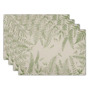 VIKAMA 2/4/6Pcs Fresh Green Printed Placemats Insulated Washable Non Slip Dining Table Mats Kitchen And Home Decoration