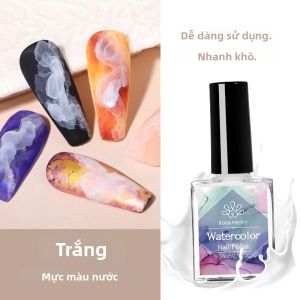 Sơn Gel Trang Trí Móng Tay BORN PRETTY 15ml Màu Trắng Hoa Nở Hiệu Ứng Cẩm Thạch Màu Nước Dùng Được Với Đèn UV/LED Có Thể Tẩy Được