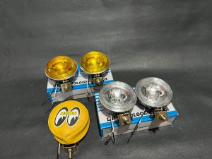 Lampu Foglamp Hologen bilet sorot moods kabut cocok untuk vespa clasik matic si rak & braket foglamp. Harga perbj 1pcs bukan sepasang. ukuran 3inch. 12-24 volt  bening kuning murah grosir eceran