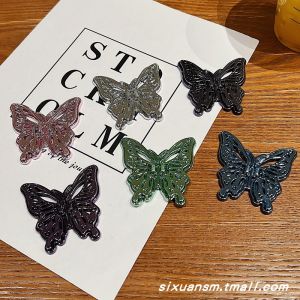 Japanese South Korea Ins Style Fancy Pure Color Three-Dimensional Butterfly Electroplating Mobile Phone Bracket Foldable Drop-Resistant Metal Ring Buckle Adhesive Supporting Seat Stylish Creative Portable Back Sticker Binge-watching Young Adult Heart