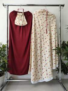 𝒴𝓃 | Mukena Dewasa Terbaru 2024 Rayon Motif Cerry Love Free Tas | Dailywear Travel Friendly