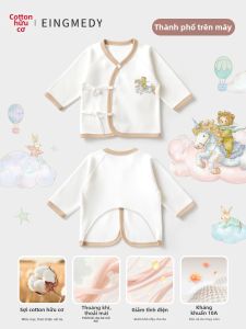 EINGMEDYFRESH | Áo Thun Dài Tay Liền Mạch Cotton Hạng A Cho Trẻ Sơ Sinh Lưng Nửa Size 59
