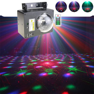 ESHINY RGB LED Magic Ball 64 Patterns DJ Disco Light Bar Red Green Laser Projector Remote Party Dance KTV Room Birthday Stage Lighting Effect Lamp USB B226