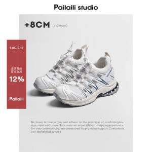 PAILAILI Womens Sport Outdoor Climbing Shoes 8cm Heightening Thick Bottom Breathable Casual Dad Shoes Low Cut Rubber Sole