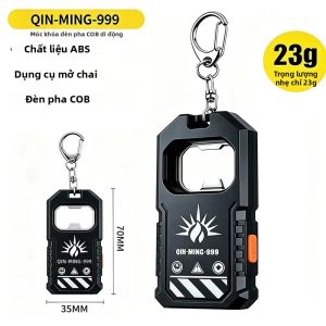 Đèn Pin Mini LED Có Móc Khóa USB C Có Thể Sạc Lại Chống Nước Treo Được Có Móc Khóa Kèm Dụng Cụ Mở Chai Để Đi Bộ Cắm Trại