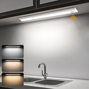 Ultra Thin LED Under Cabinet Lights Rechargeable 3 Colors Lamp Motion Sensor LED Light For Kitchen Bedroom Wardrobe Closet Decor