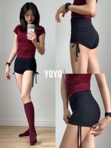 YOYO | Fitted Yoga Pilates Shorts For Running Fitness 3 Inch