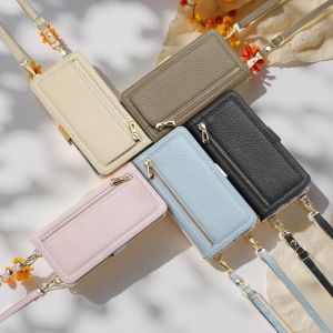 Crossbody Zipper Wallet with Card Holder Phone Case for Xiaomi MI 15 Ultra MI14 Flip Leather Phone case with Makepu mirror