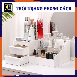 Kệ Đựng Mỹ Phẩm Mini  Kệ Để Đồ Trang Điểm Đồ Trang Trí Decor Bàn Học Xinh Xắn Bằng Nhựa 3 Tầng 2 Ngăn Kéo Nhiều Màu