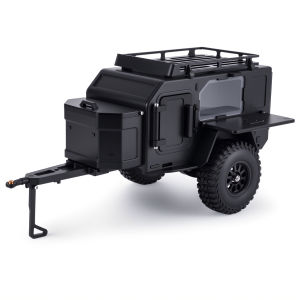 1Pcs Off-Road Camping Trailer Utility Trailer with Stickers Decoration DIY for 1/18 1/24 RC Crawler Car TRX4M SCX24 Upgrade Part