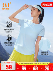361° Womens Fitness T-Shirt round Neck Short Sleeve Quick Dry Breathable Sport Top Slim Fit Summer New Style Sportswear
