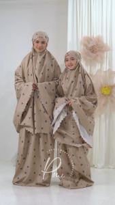 Pusat Mukena Indonesia - Mukena Couple Ibu Anak Katun Pita Motif Rena