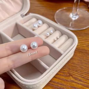 Outlet Discount 18K Gold Pearl Earrings Womens High-End Sensation Earring Dangle Small Luxury Gold Jewelry Accessories