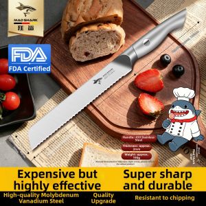 Mad Shark | Bread Knife For Slicing Toast Sandwich French Loaf Stainless Steel No Crumbs