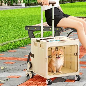 ZHUOLESHI | Pet Foldable Trolley Cart Portable Carrier Ramp