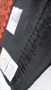 Sorban CAMEL Kashmiri PL348M HITAM Full Motif Sulam Timbul