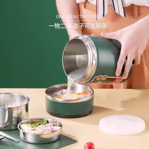 9 ลิตร กล่องข้าวใส่อาหาร มีฉนวนเก็บความร้อน ปิ่นโตเก็บอุณหภูมิ กล่องข้าวพกพา วางซ้อนกันได้