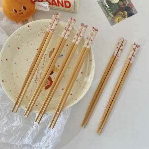 Cute Cherry Bamboo Chopsticks Korean Style Antibacterial Anti-Mold One Person One Chopstick High Aesthetic Value Heat Resistant