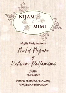 Kad Kahwin Design 40 | Digital | Aqiqah | Pertunangan | Hari Lahir | Doa Selamat | Lain-lain