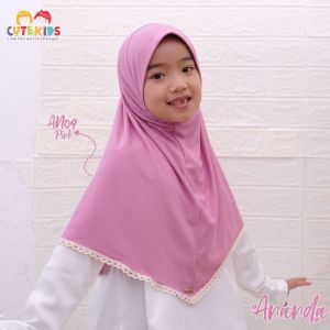 ANANDA - Kerudung Instant Polos Anak Perempuan Bahan Jersey Premium Usia 1-4 Tahun