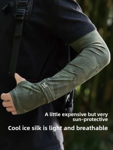 miiow | Mens Thin Ice Sleeve Ice Silk UV Protection Breathable Summer Driving Fishing Outdoor Cycling Sunscreen Sleeve Cover
