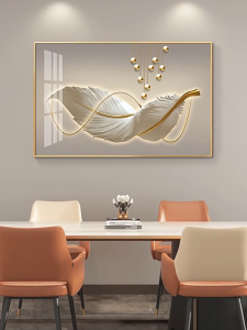 Monet-style French decorative painting for your living room sofa wall  giving a classy vibe also fits an American-style dining room mural