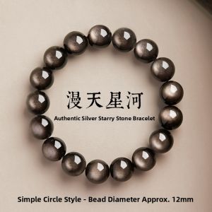 HONGLIANGYUAN | Natural Obsidian and Cats Eye Crystal Good Luck Bracelet