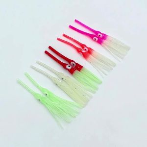 Bimoo 2bags=20pcs Luminous 9cm Long Mouth Soft Squid Skirts Octopus Skirt Sea Fishing Lures Baits Sabiki Rig Fishing Eel Lures