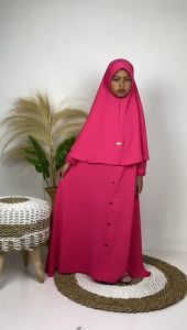 Gamis Anak Set Hijab Gamis Anak Crinkle Gamis Anak Tanggung Usia 7-14Tahun