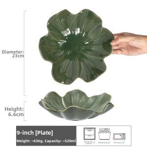 New European Vintage Creative Lotus Leaf Multipurpose Plate