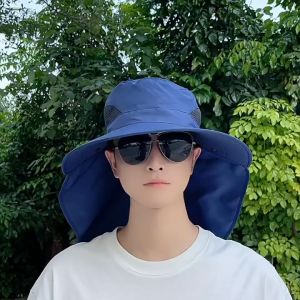 Mũ Camping chống nắng vành lớn mũ xô kèm khẩu trang lưới siêu thoáng mát