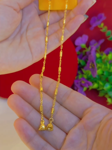 (E1005) Gold Color Drop Earring 5inches long Metal Coating for Women