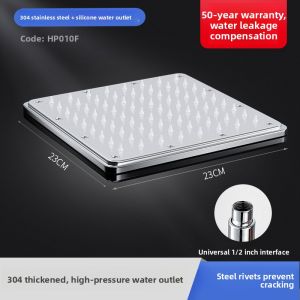 JIAYUN | High-Pressure Large Top Spray Showerhead Stainless Steel Bath Shower Set